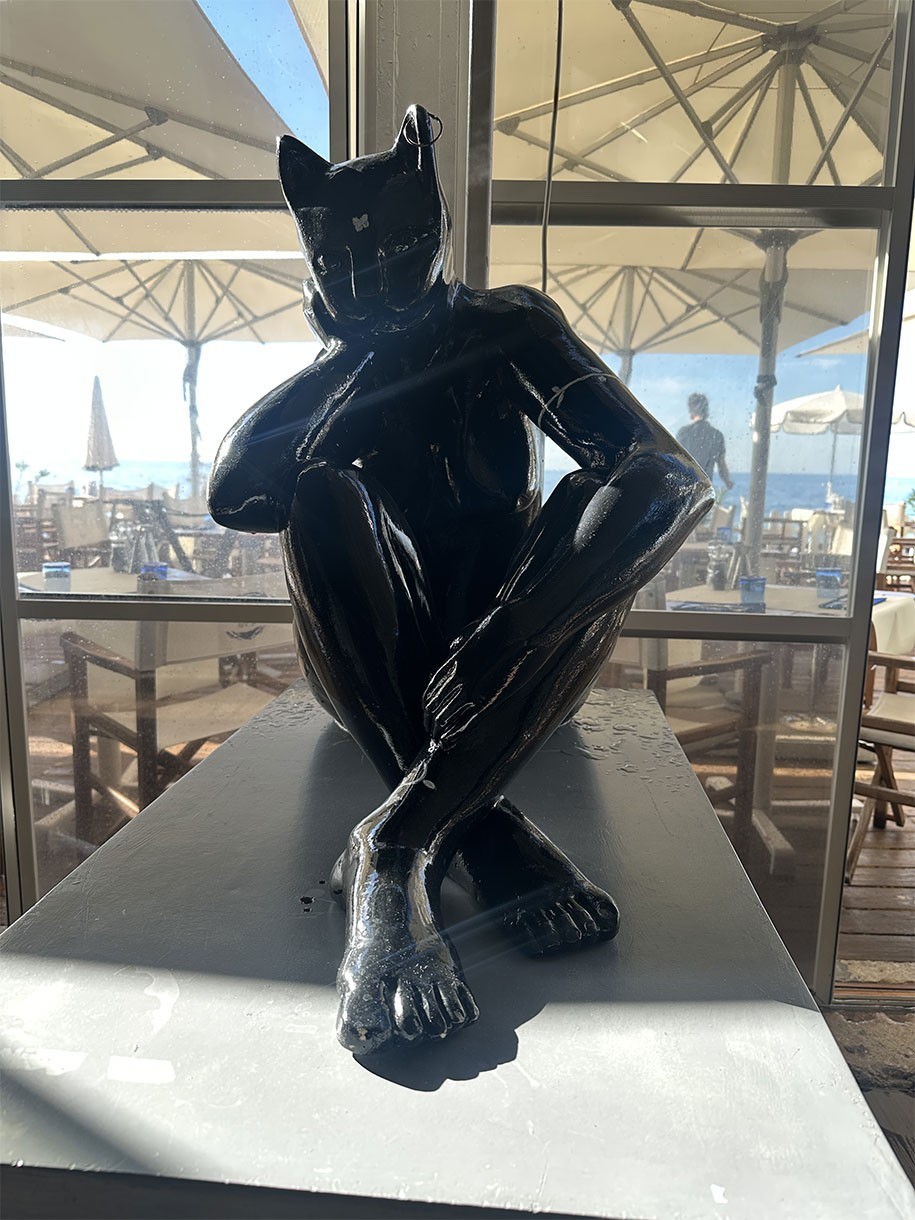Sculpture Cat lady noire - Pari RAVAN
