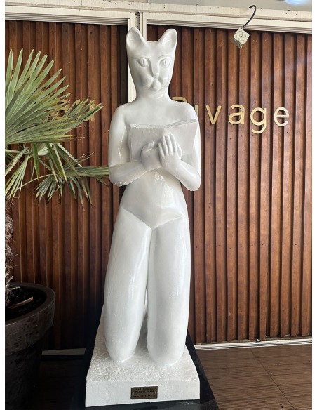Sculpture Cat la liseuse - Pari RAVAN